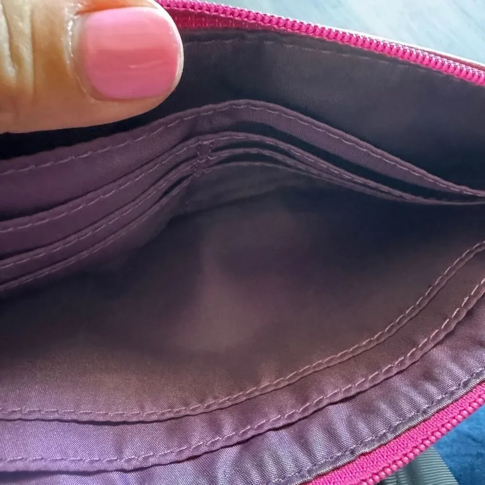 Coach Daisy Spectator Leather Wallet Wristlet Purple Pink